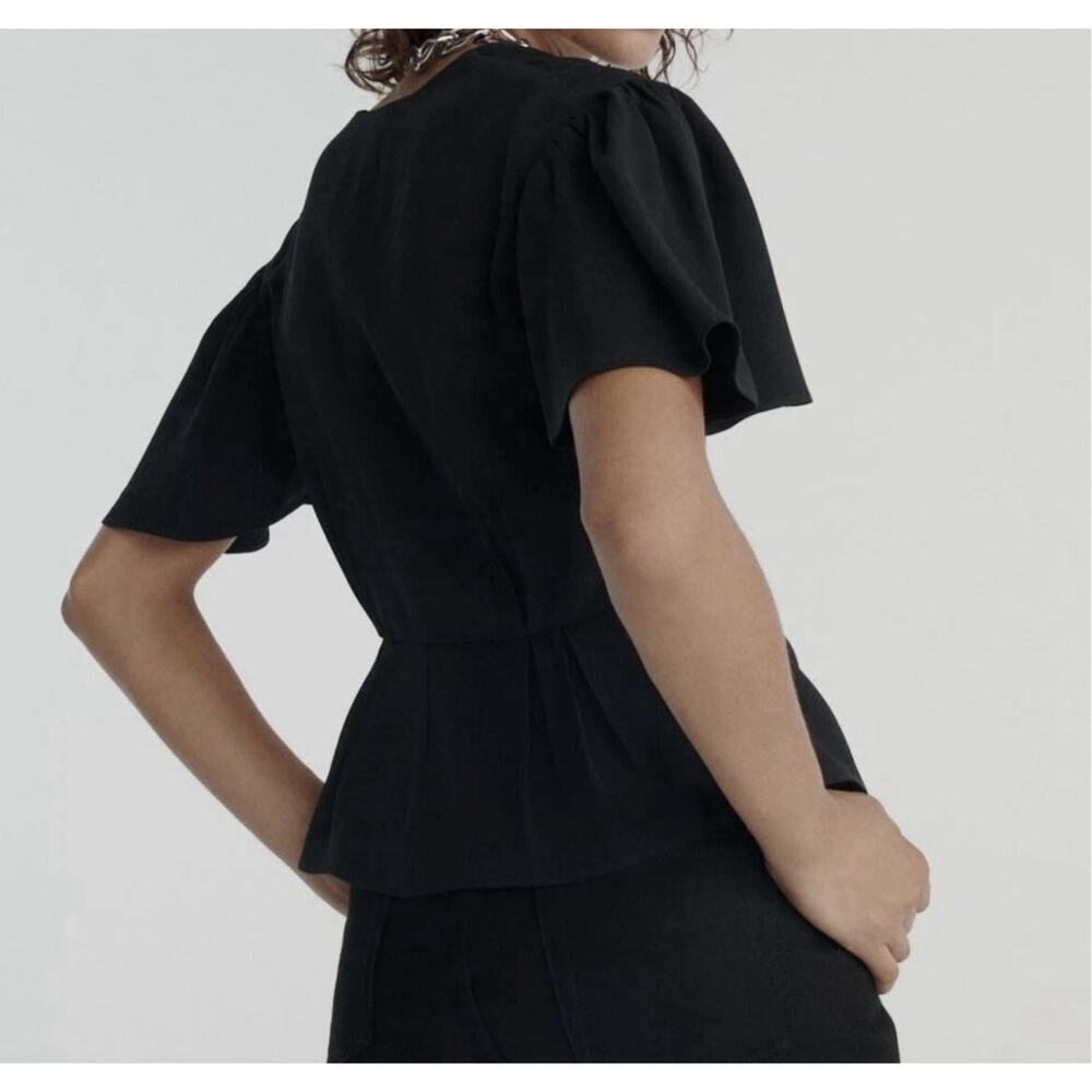 The Kooples Black Underground Satin Blouse Sz.2 / Medium - Picture 2 of 9